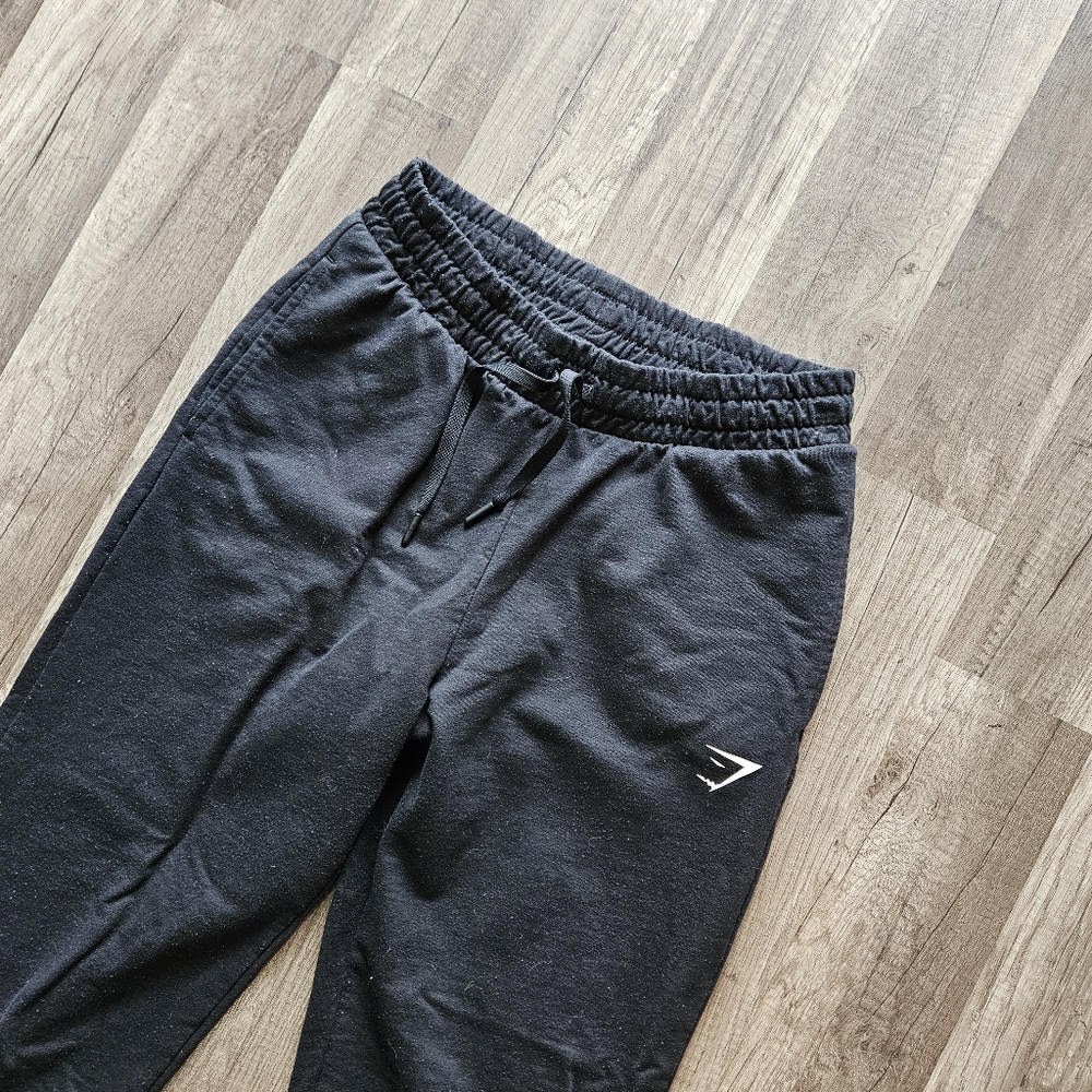 Gymshark Crest Black Drawstring Joggers View 5